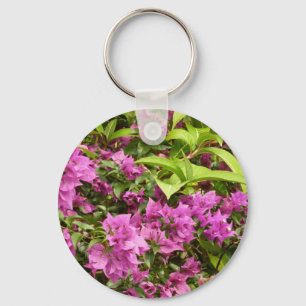 Tropical Purple Bougainvillea Floral Key Ring