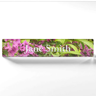 Tropical Purple Bougainvillea Floral Nameplate