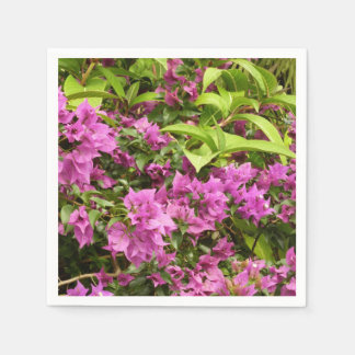 Tropical Purple Bougainvillea Floral Napkin