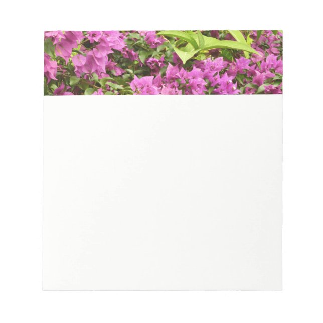 Tropical Purple Bougainvillea Floral Notepad (Front)