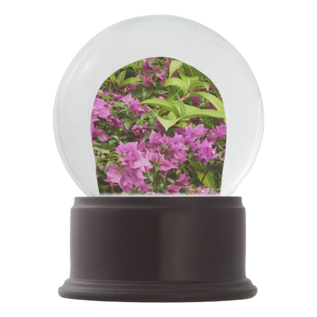 Tropical Purple Bougainvillea Floral Snow Globe (Back)