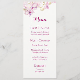 Tropical Purple Orchid Watercolor Menus