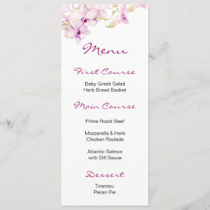 Tropical Purple Orchid Watercolor Menus