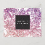 Tropical Purple/Pink Glitter Palms Postcard<br><div class="desc">Coordinates with the Tropical Purple/Pink Glitter Palms Business Card Template by 1201AM. Glittery silhouettes of palm trees create a tropical backdrop on this modern and sophisticated postcard template. Your name or business name is styled in a simple black box for a clean, minimal aesthetic that contrasts well with the faux...</div>