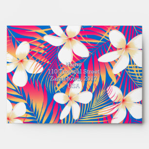 Tropical rainbow frangipani envelope