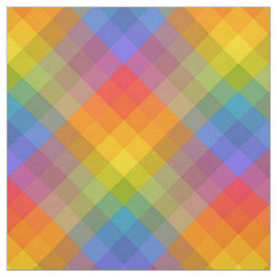 Tropical Rainbow Gingham Fabric