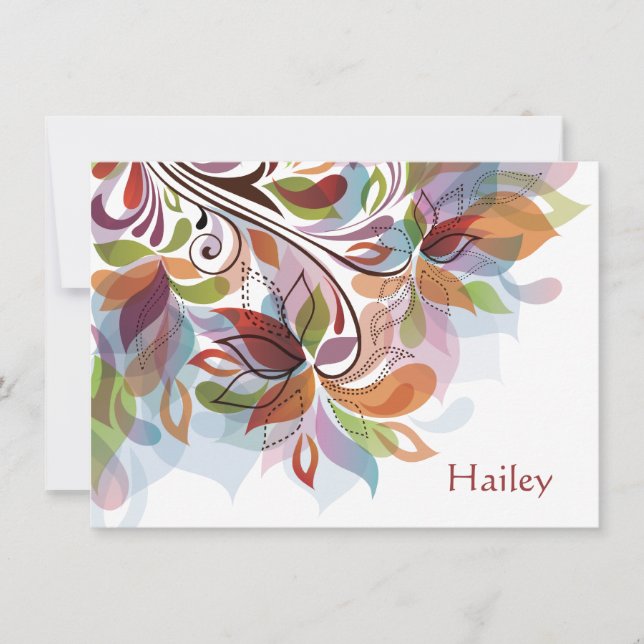 Tropical Rainbow Personalised Stationery Notecard (Front)