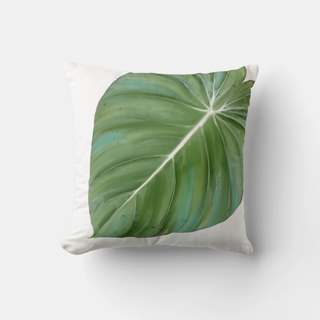 Tropical Rainforest Elephants Ear Foliage Leaf Spa Cushion (Front)