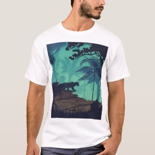 Tropical rainforest, jaguar evening background. T-Shirt