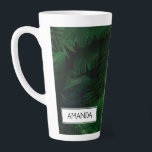 Tropical Rainforest Leafy Green Foliage Latte Mug<br><div class="desc">Latte mug with a pattern featuring big green leaves found in a tropical rainforest.</div>