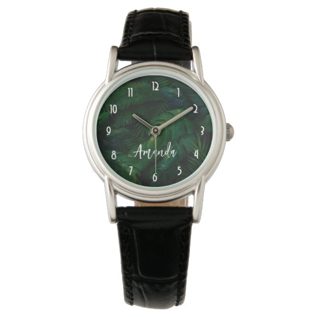Tropical Rainforest Leafy Green Foliage Watch (Front)