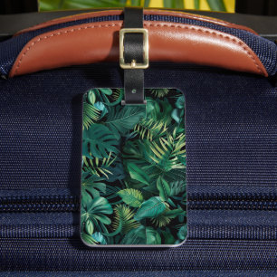 Tropical Rainforest Leaves Luggage Tag