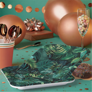 Tropical Rainforest Leaves Paper Plate