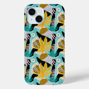 Tropical Rainforest Leaves Pattern iPhone 15 Case