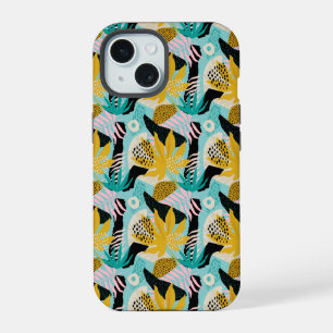 Tropical Rainforest Leaves Pattern iPhone 15 Case
