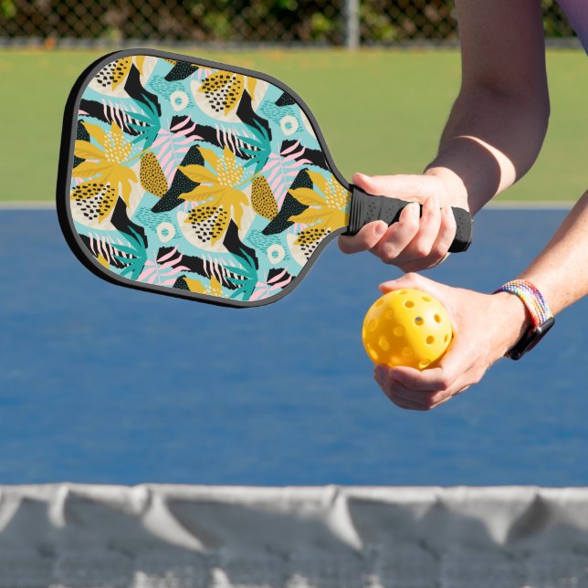 Tropical Rainforest Leaves Pattern Pickleball Paddle (Insitu)
