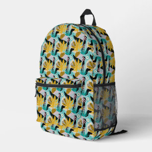 Tropical Rainforest Leaves Pattern Printed Backpack