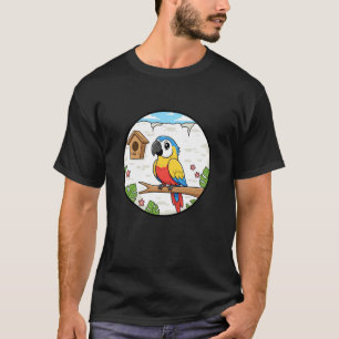 Tropical Rainforest Macaw Parrot On Branch Oasis T-Shirt