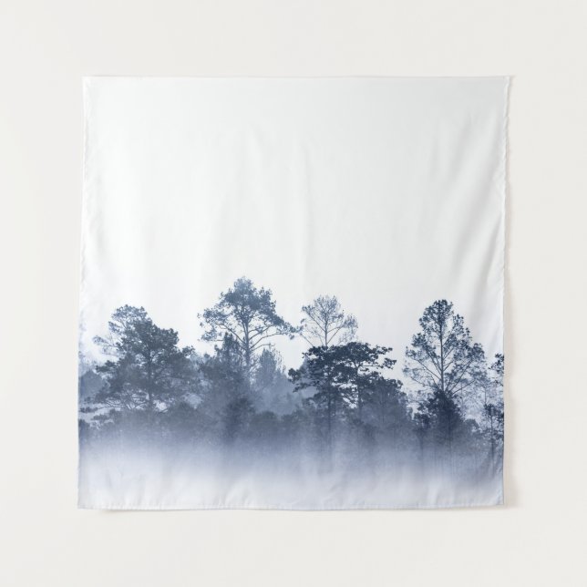 Tropical rainforest, misty silhouette, Thailand Tapestry (Front)