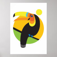 Tropical Rainforest Modern Graphic Toucan Bird