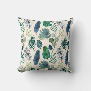 Tropical Rainforest Palm Leaf Decorative Botanical Cushion
