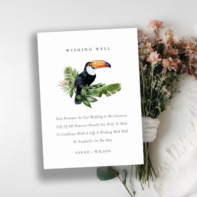 Tropical Rainforest Toucan Wedding Wishing Well Enclosure Card (Creator Uploaded)