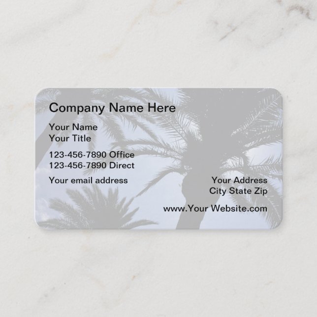 Tropical Real Estate Business Card (Front)