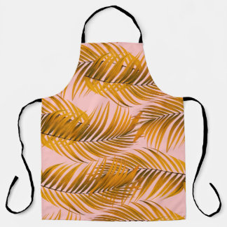 Tropical Realistic Leaves Pattern Trendy Fashion C Apron