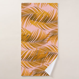 Tropical Realistic Leaves Pattern Trendy Fashion C Bath Towel