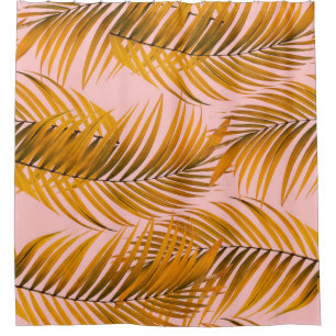 Tropical Realistic Leaves Pattern Trendy Fashion C Shower Curtain