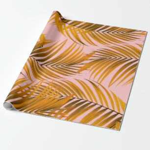 Tropical Realistic Leaves Pattern Trendy Fashion C Wrapping Paper