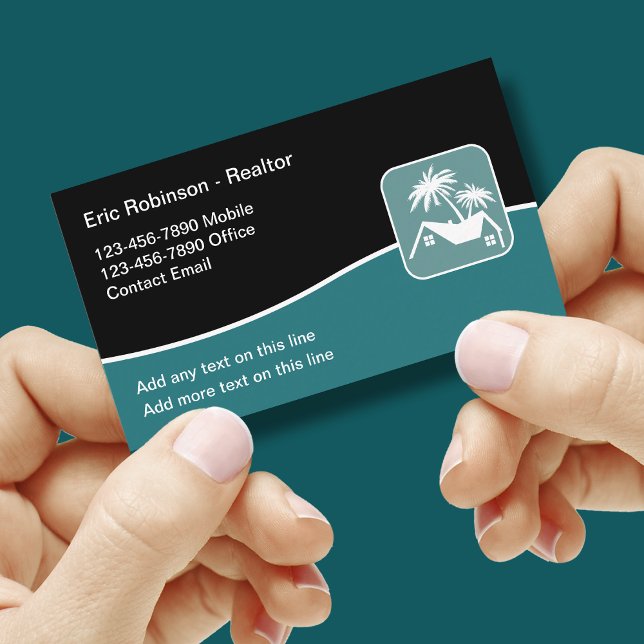 Tropical Realtor Modern Business Cards (Creator Uploaded)