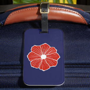 Tropical Red Flower Luggage Tag