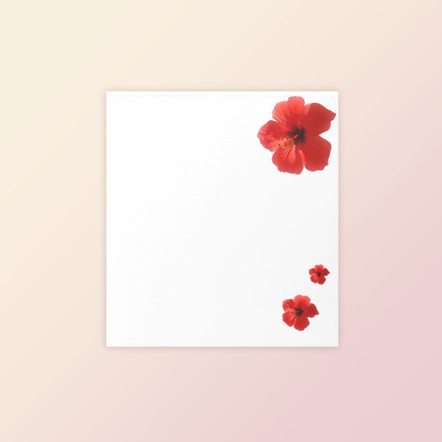 Tropical Red Hibiscus Floral Notepad (Creator Uploaded)