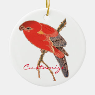 Tropical Red Parrot Flower Thunder_Cove Ceramic Tree Decoration