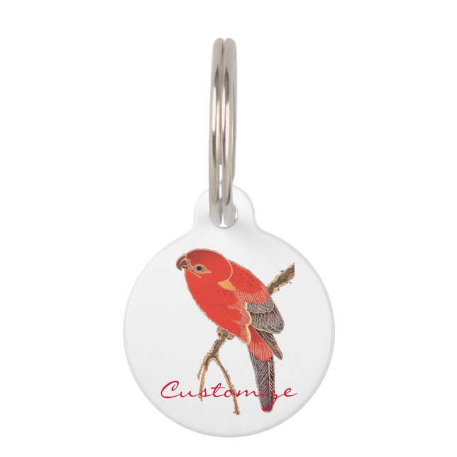 Tropical Red Parrot Flower Thunder_Cove Pet Tag (Back)
