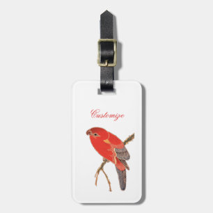 Tropical Red Parrot Thunder_Cove Luggage Tag