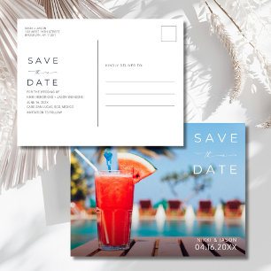 Tropical Resort Destination Wedding Save the Date Announcement Postcard