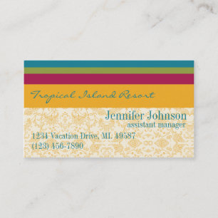 Tropical Resort Manager Business Card