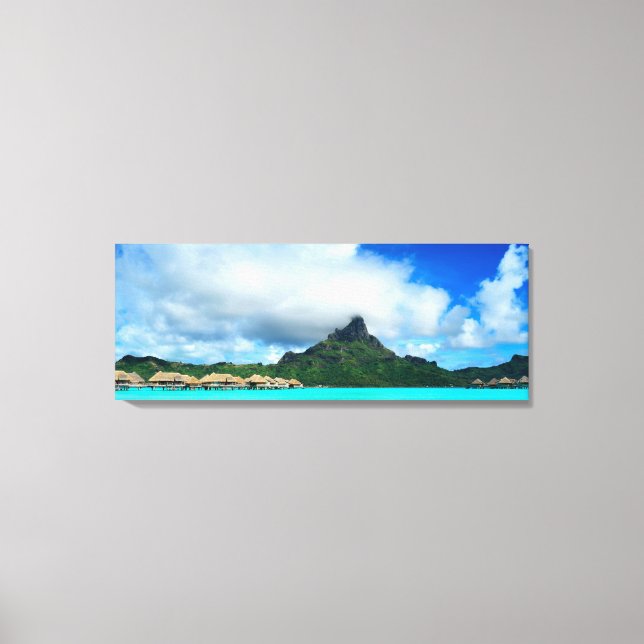 Tropical resort on Bora Bora canvas panorama (Front)