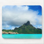 Tropical resort on Bora Bora mousepad<br><div class="desc">Mousepad with an overwater resort in the fantastic turquoise lagoon of Bora Bora with Mt. Otemanu in the background in French Polynesia near Tahiti. Great destination for a honeymoon!</div>