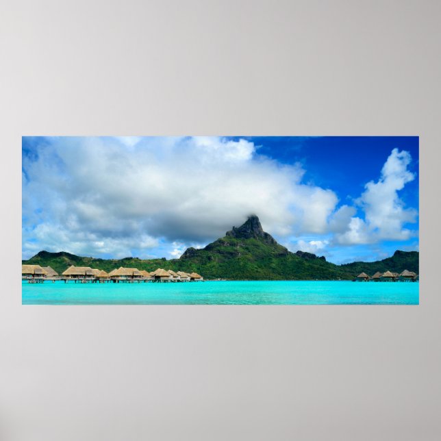Tropical resort on Bora Bora poster panorama (Front)