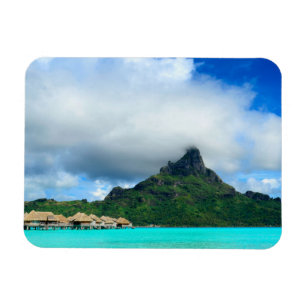 Tropical resort on Bora Bora rectangular magnet