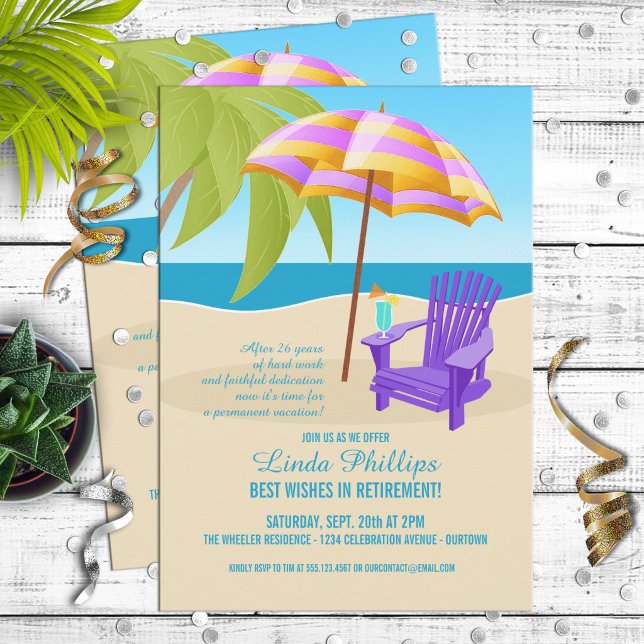 Tropical Retirement Party Invitations (Creator Uploaded)