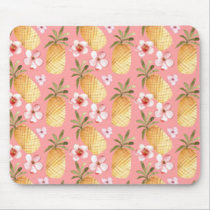 Tropical retro design with pineapple mouse pad