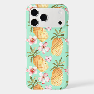 Tropical retro print on mint background
