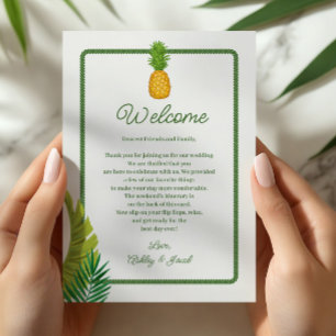 Tropical Retro Wedding Letter and Itinerary Programme
