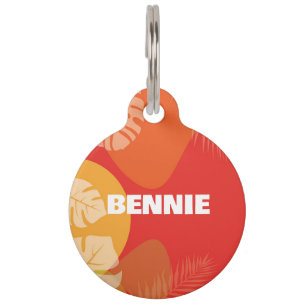 Tropical Round Pet Tag