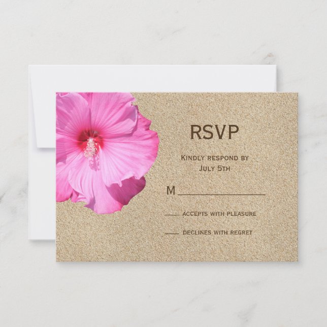 Tropical RSVP (beach sand) Card (Front)