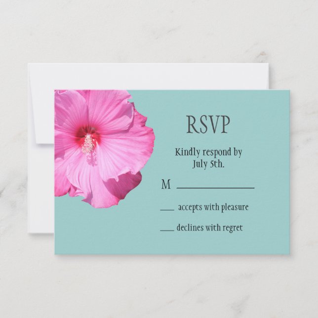 Tropical RSVP (turquoise) Card (Front)